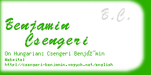 benjamin csengeri business card